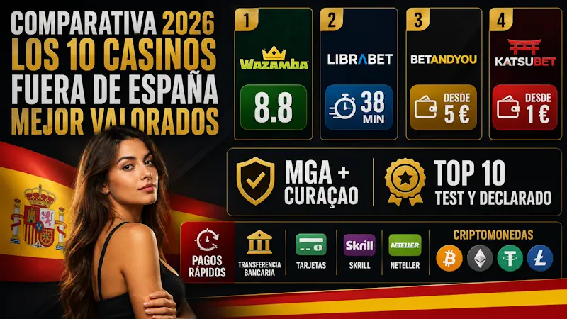 Comparativa 2026: los 10 casinos fuera de España mejor valorados