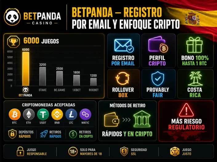 BetPanda — registro por email y enfoque cripto